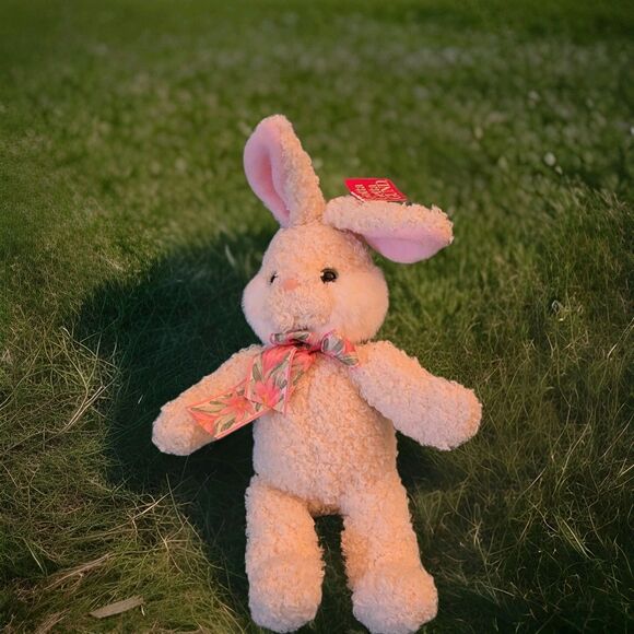 Gund White & Pink Rabbit Plush Bunny Stuffed Animal Toy Frizzi Flower Scarf - Picture 5 of 10
